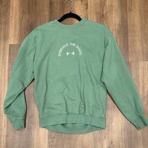 Green 'Embrace The Shake' Graphic Crewneck Sweatshirt